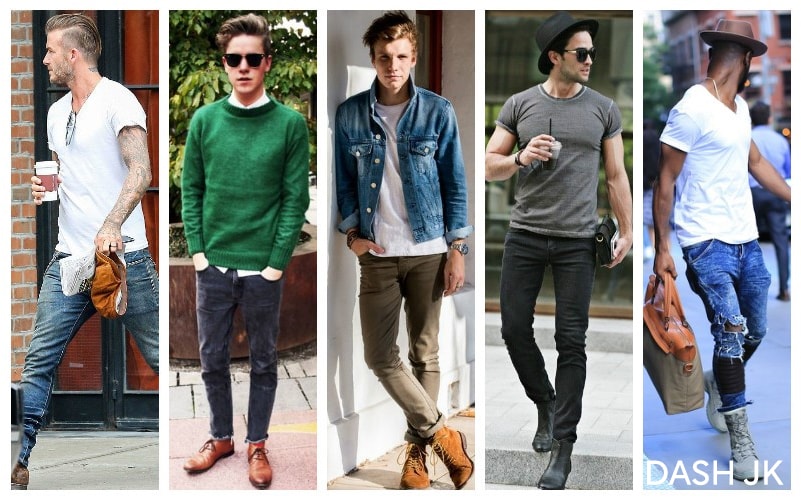 Áo phông basic và quần jeans là lựa chọn thông minh cho các chàng thấp