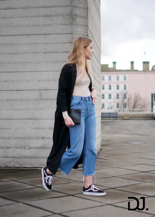 Phối giày Vans nữ với quần jean