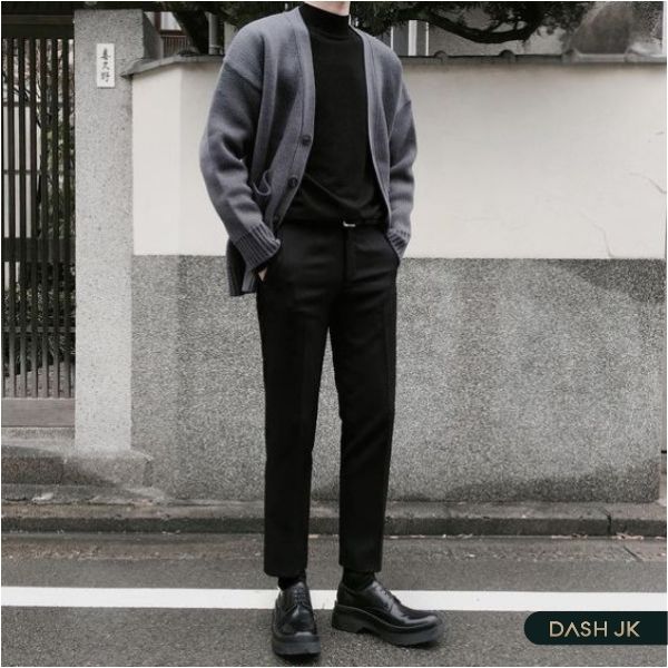 Cách phối đồ với cardigan cùng giày da