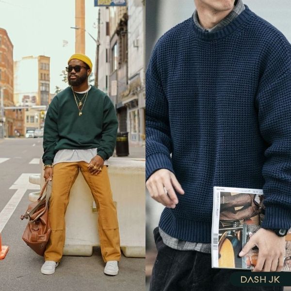 Nam mập béo phối đồ với sweater