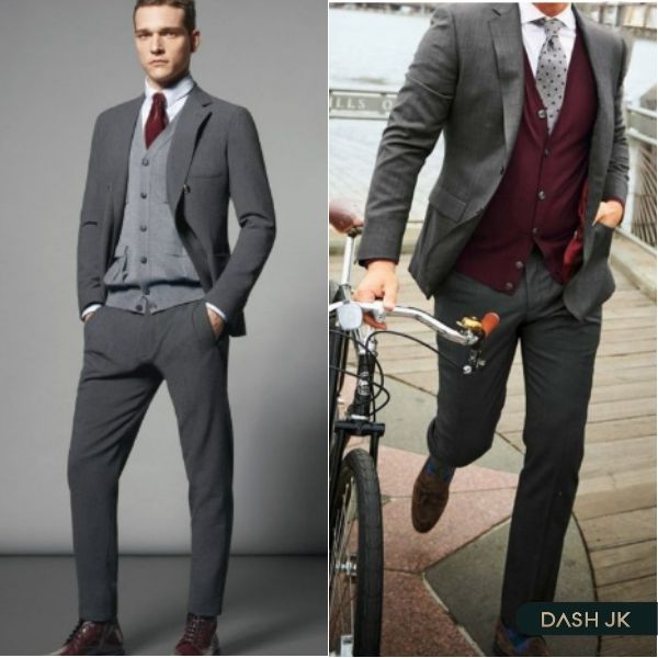 Suit, áo Cardigan cùng quần Âu và giày da