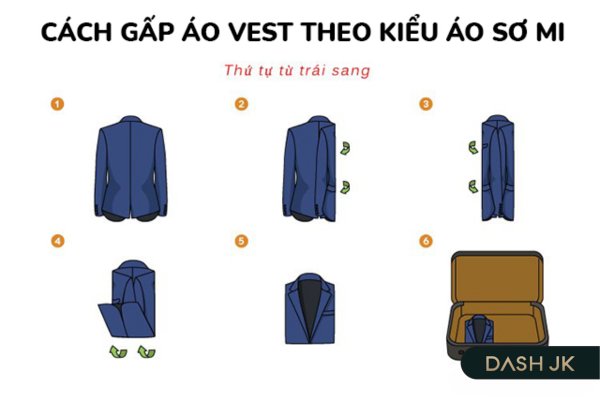 Gấp áo vest như áo sơ mi 