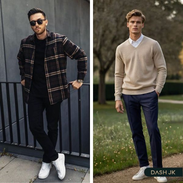 Kết hợp cùng áo sweater và quần freestyle