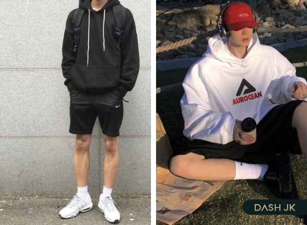 Kết hợp áo hoodie và quần short