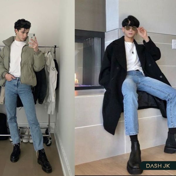 Phối đồ với giày dr martens và áo khoác