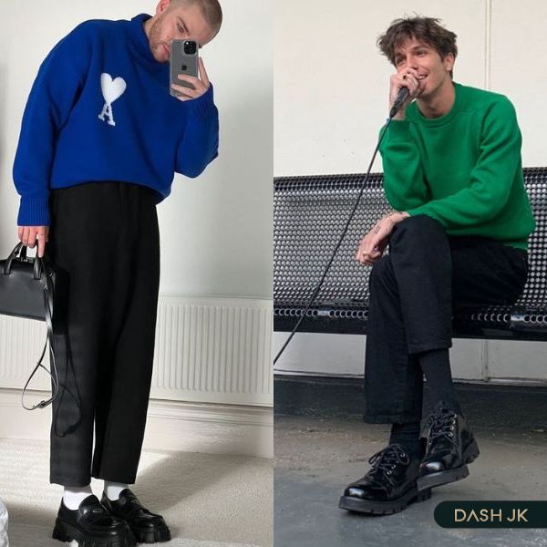 Phối đồ với giày dr martens và sweater