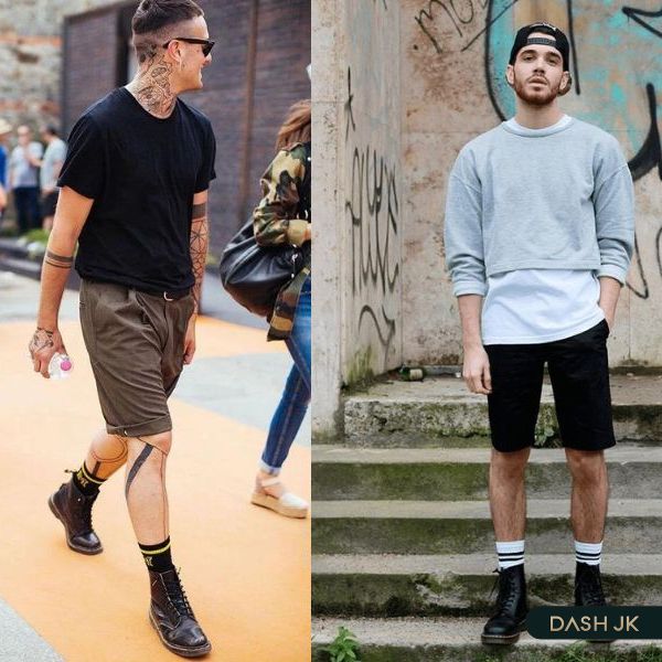 Phối giày Dr martens với quần short