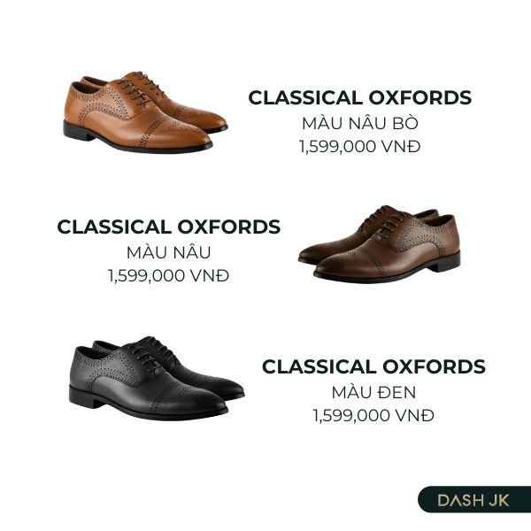 Giày da Oxford DASH JK gây ấn tượng với thiết kế đục lỗ brogues