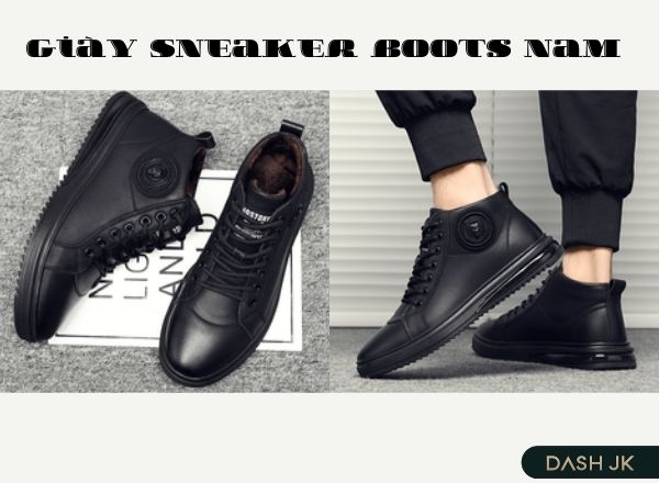 Giày boot nam cổ lửng Sneaker boots dáng thể thao