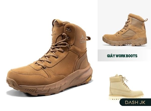 Work boots sở hữu đế giày chia rãnh dày dặn nhằm chống lại các vật thể gây hại như đất đá