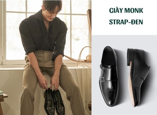 Phối đồ giày tây màu đen Monk Strap và quần chinos phong cách thời thượng