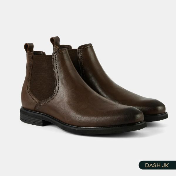 Giày tây nam đế cao 12cm Chelsea Boot lót da cừu mũi nhọn Dash Jk