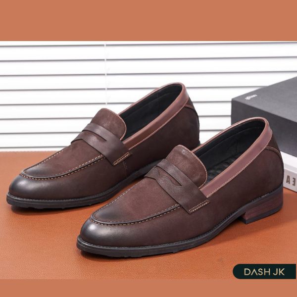 Giày nam hack dáng kiểu Penny Loafer màu Patina